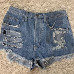 Carmar distressed jean shorts